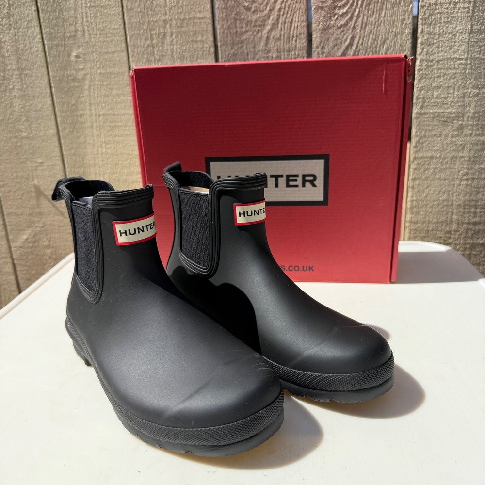 Hunter Rain Boots Chelsea Boot Black Size 10 NEW IN BOX Matte Black Rubber $155 - Picture 5 of 5